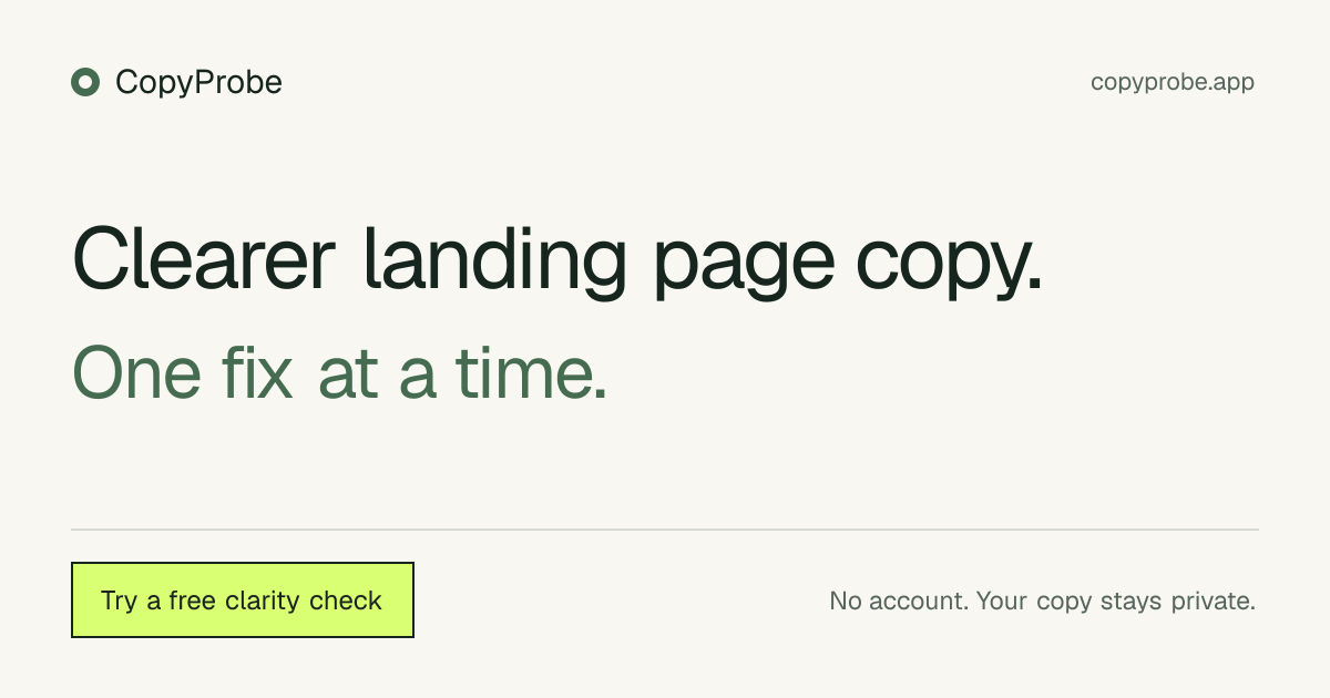 I built a free landing-page copy checker that gives you one thing to fix first